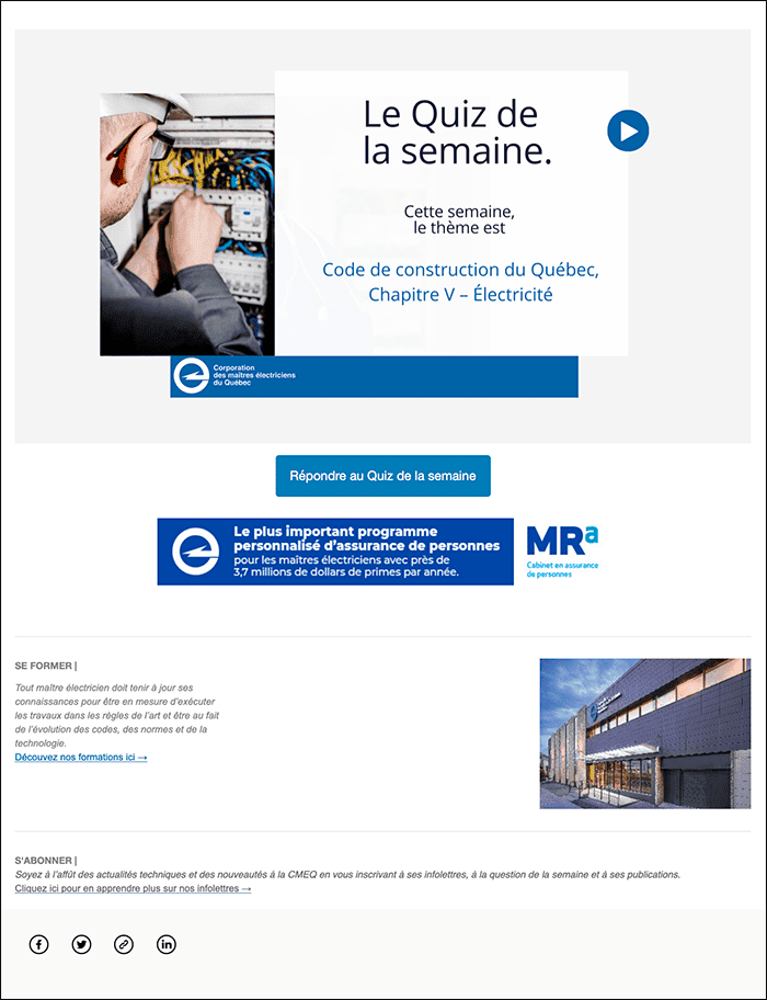 Quiz de la semaine CMEQ