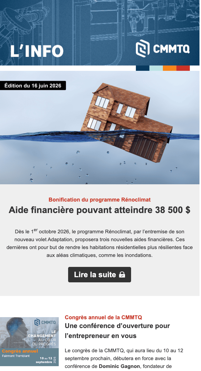 Infolettre INFO CMMTQ
